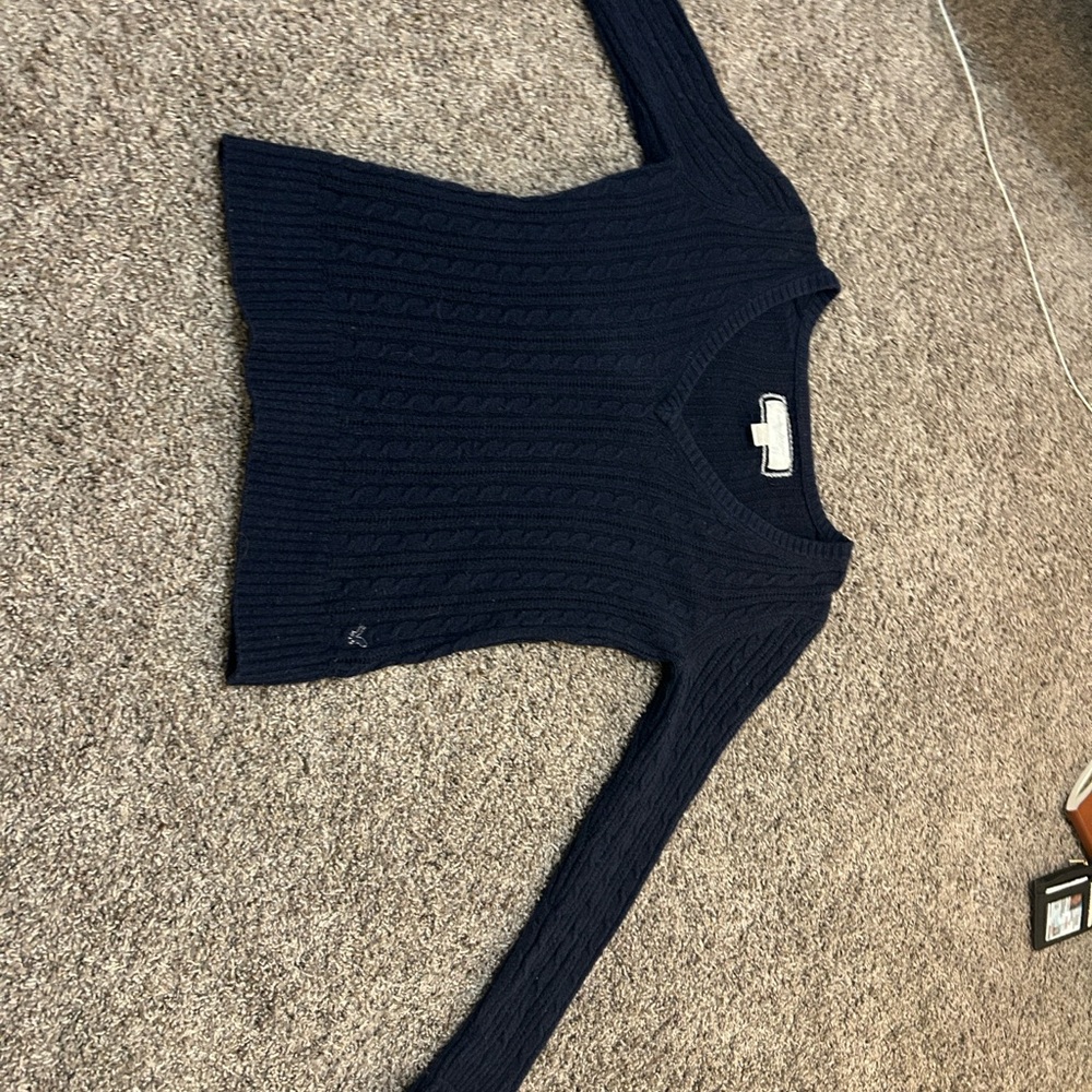 American Eagle Outfitters Navy V-Neck Sweater